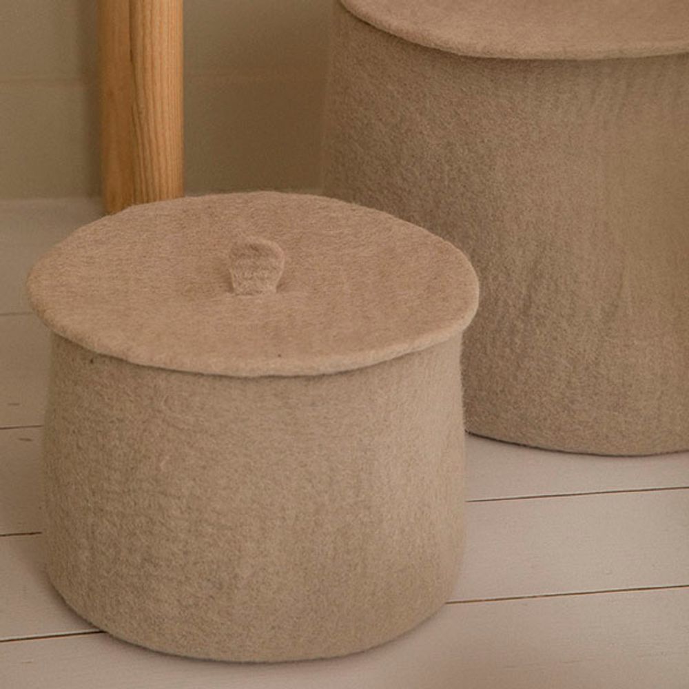 Children's bedrooms - PLAIN & BICOLOR CALABASHES & COVERS - Handmade in felt - MUSKHANE