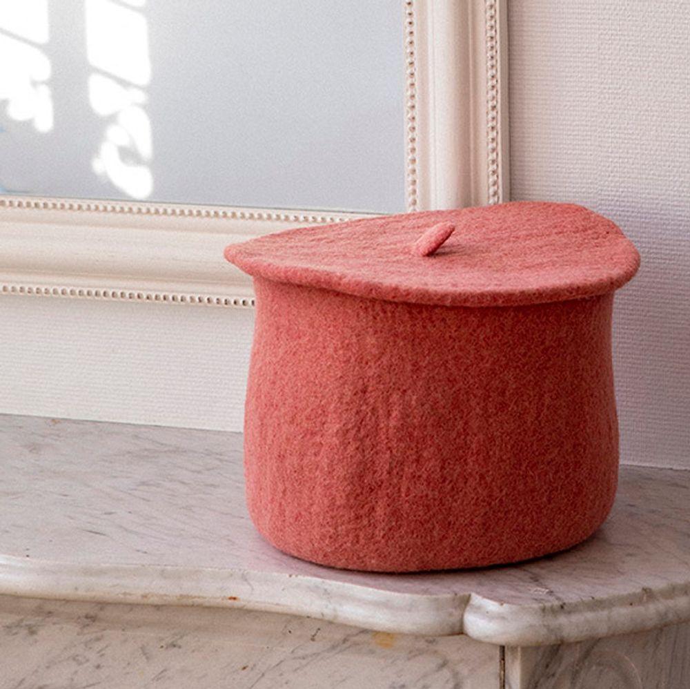 Children's bedrooms - PLAIN & BICOLOR CALABASHES & COVERS - Handmade in felt - MUSKHANE