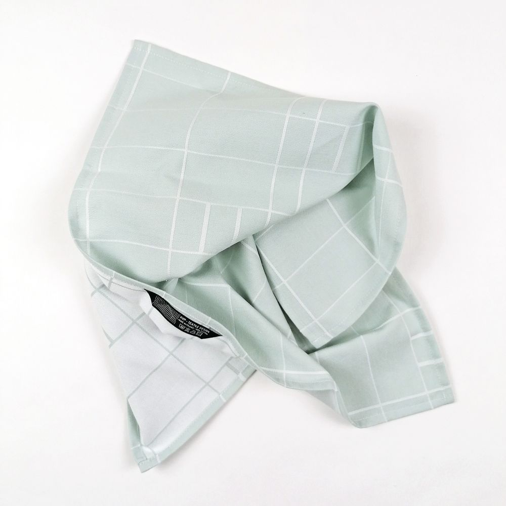 Tea towel - BLOCK WINDOW GRID zinc tea towel - KVP - TEXTILE DESIGN