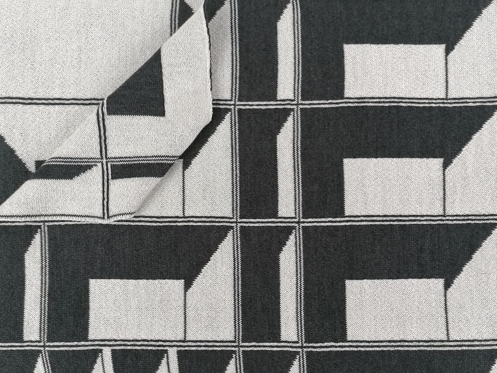 Throw blankets - Jacquard knitted blanket - BLOCK WINDOW #10 - KVP - TEXTILE DESIGN