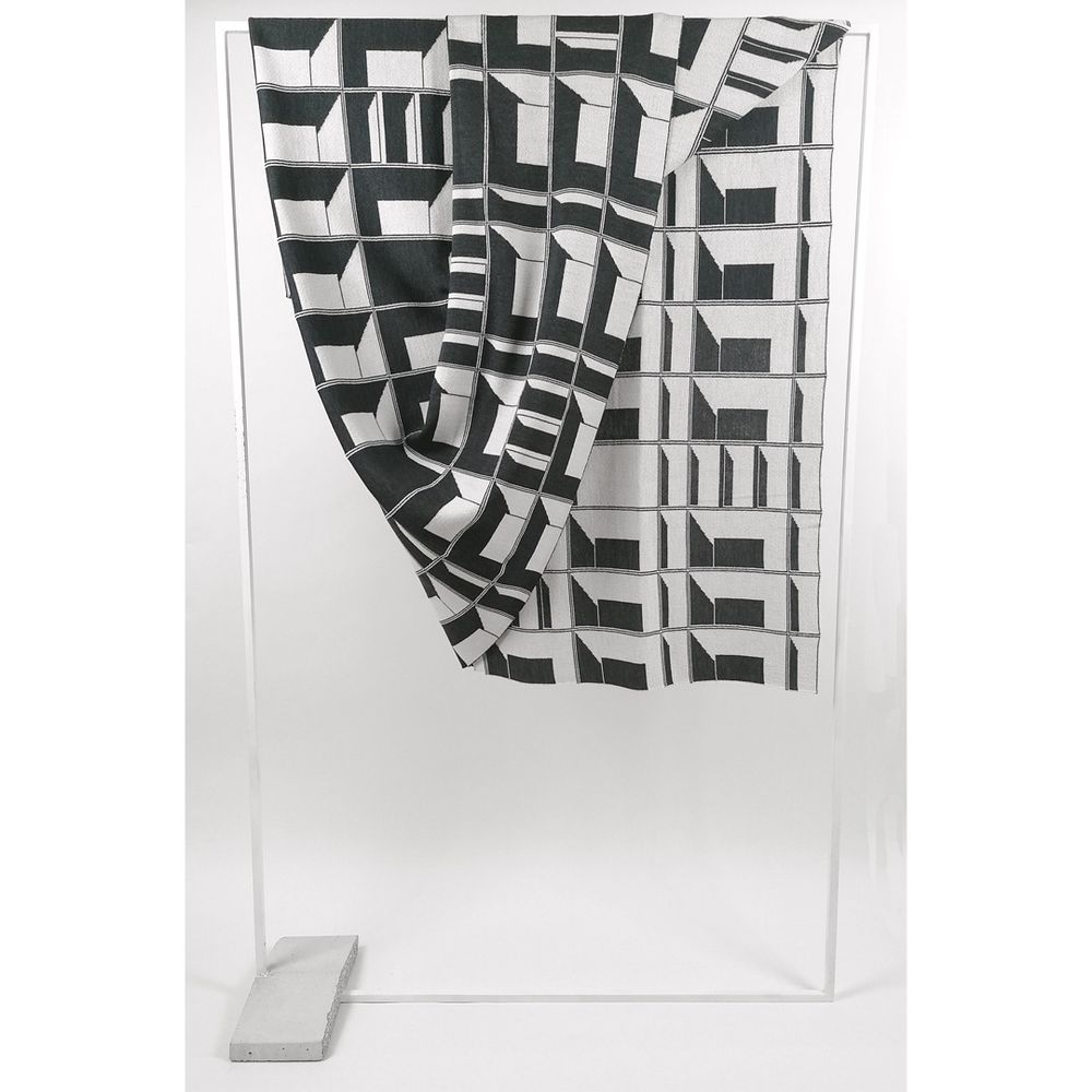 Throw blankets - Jacquard knitted blanket - BLOCK WINDOW #10 - KVP - TEXTILE DESIGN