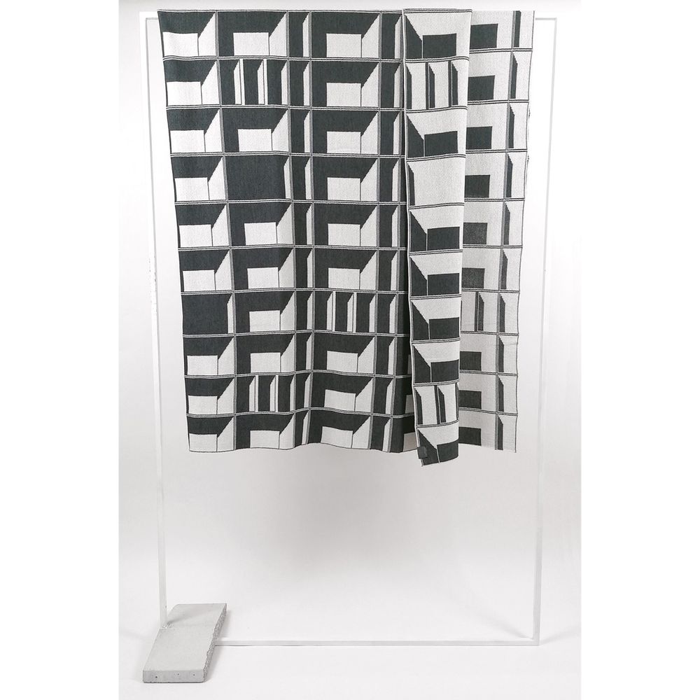 Throw blankets - Jacquard knitted blanket - BLOCK WINDOW #10 - KVP - TEXTILE DESIGN