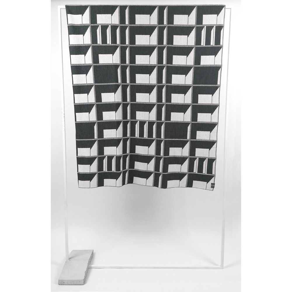 Throw blankets - Jacquard knitted blanket - BLOCK WINDOW #10 - KVP - TEXTILE DESIGN