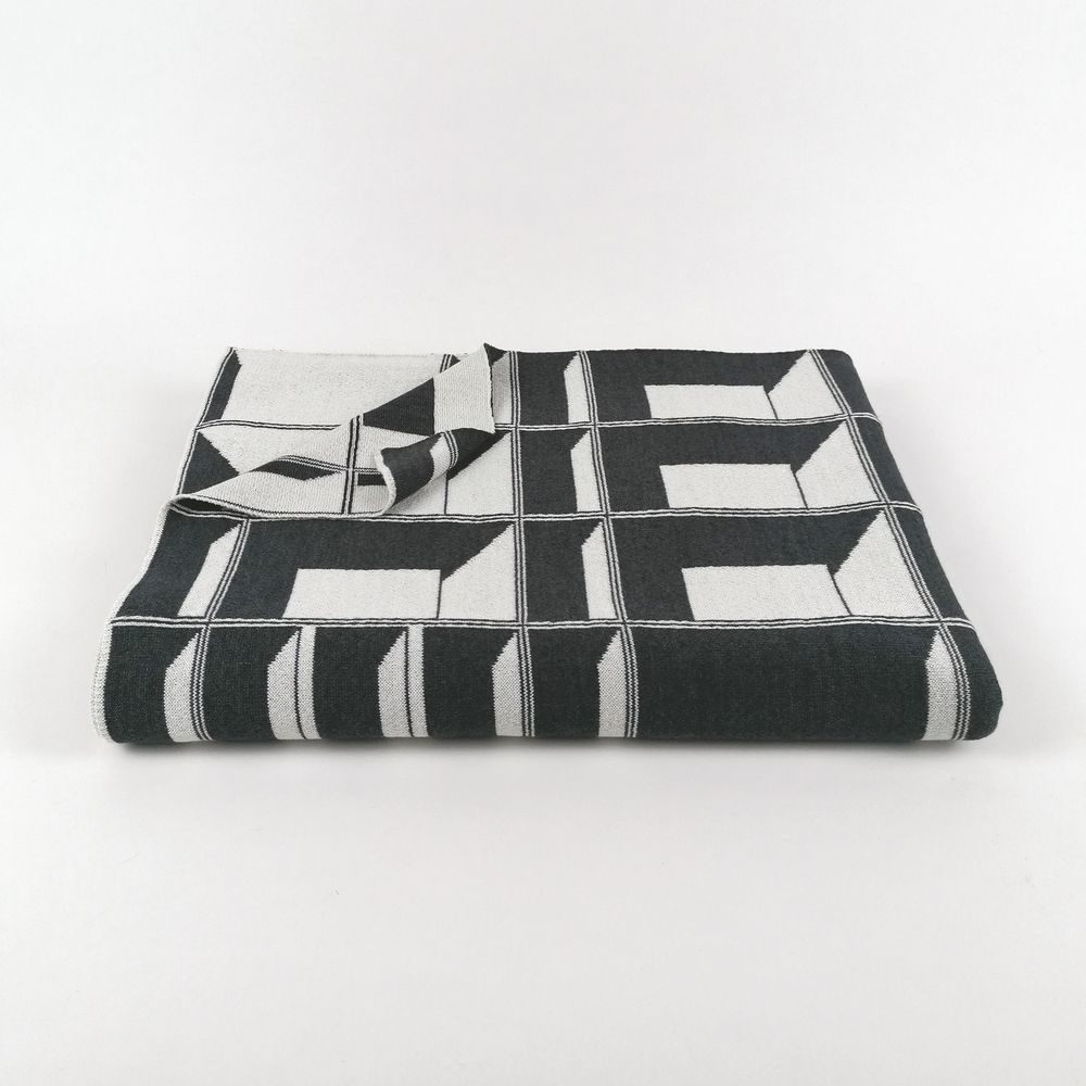 Throw blankets - Jacquard knitted blanket - BLOCK WINDOW #10 - KVP - TEXTILE DESIGN
