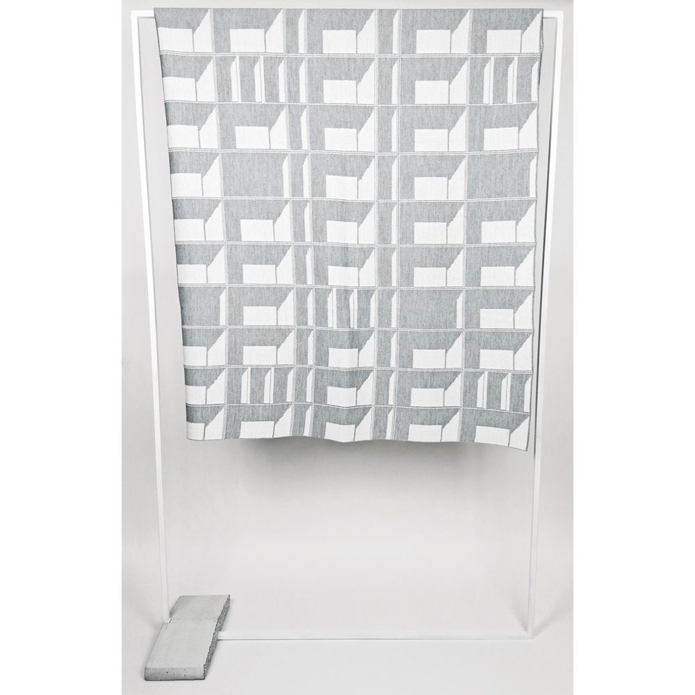 Throw blankets - Jacquard knitted blanket - BLOCK WINDOW #10 - KVP - TEXTILE DESIGN