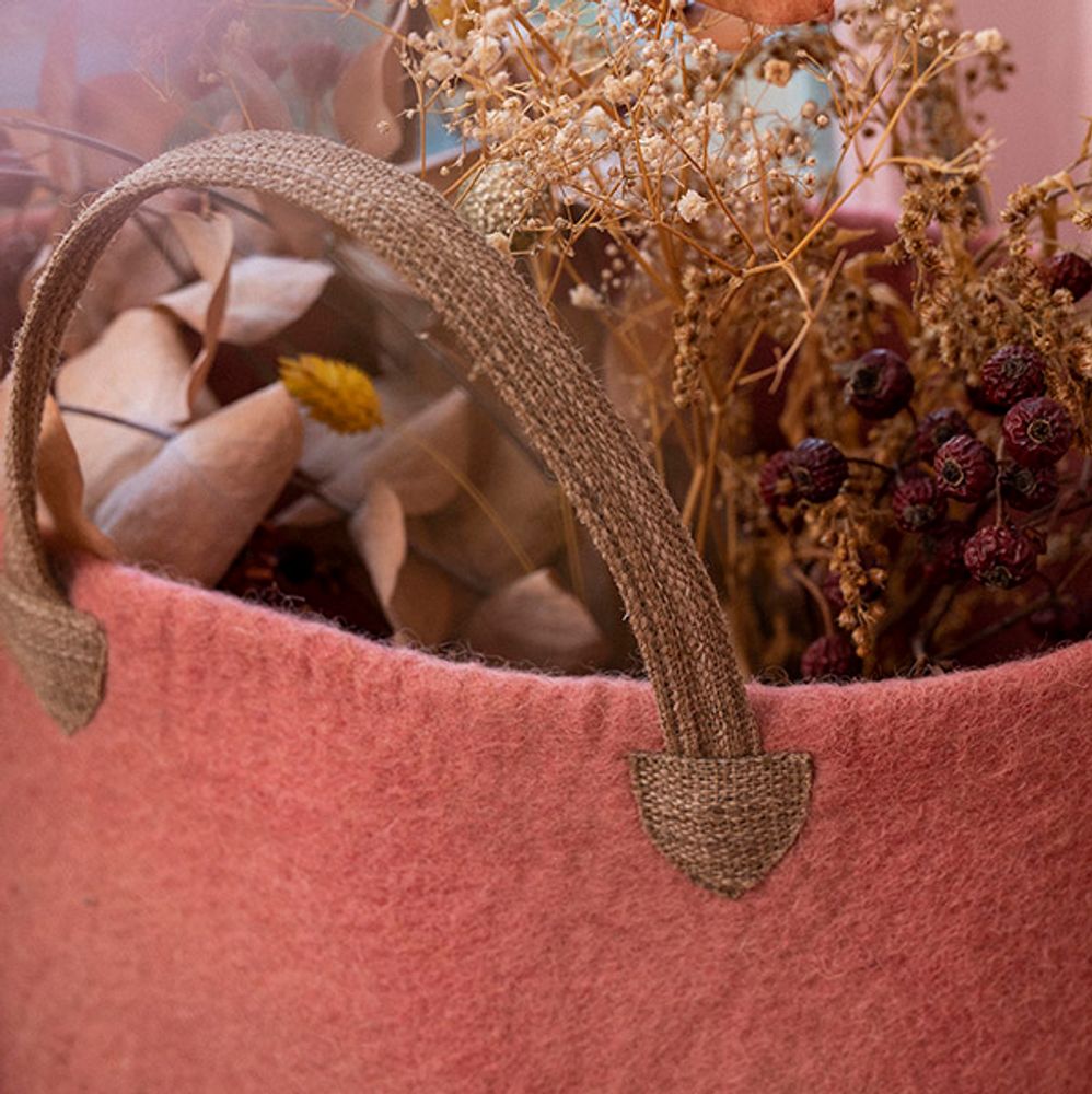 Organizer - SHOPPING BAG with hemp handles - Handmade in felt - MUSKHANE