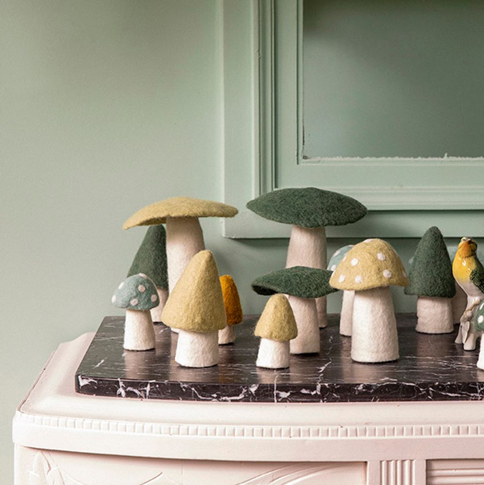 Objets déco enfant - CHAMPIGNONS - Fait-main en feutre - MUSKHANE