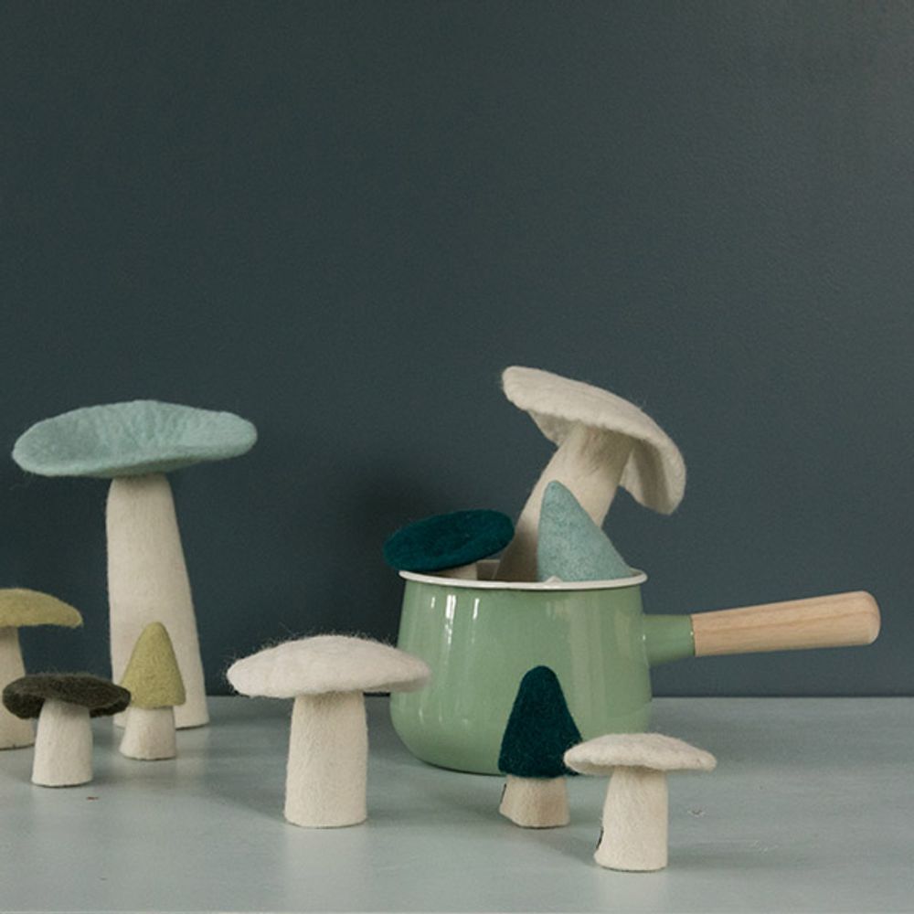 Objets déco enfant - CHAMPIGNONS - Fait-main en feutre - MUSKHANE