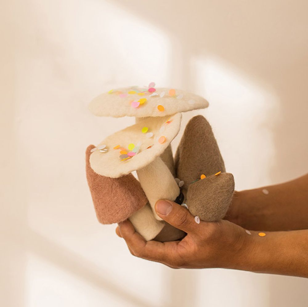 Objets déco enfant - CHAMPIGNONS - Fait-main en feutre - MUSKHANE