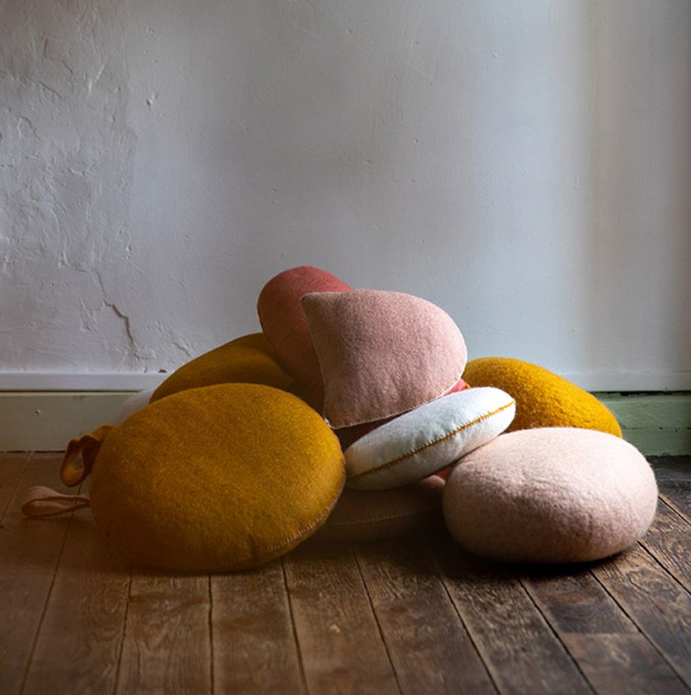 Assises pour bureau - COUSSINS SMARTIES & NOMADES - Fait-main en feutre - MUSKHANE