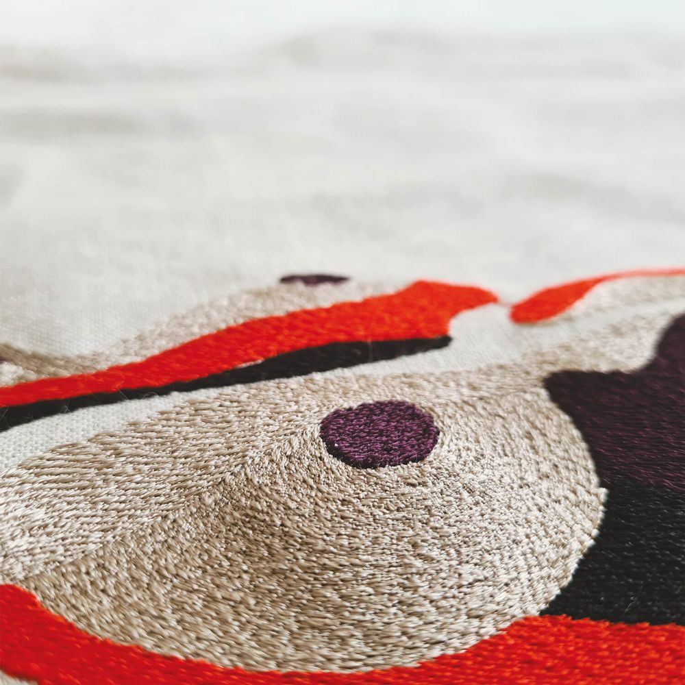 Design objects - Télia lamp, embroidery lampshade - LOU DE PRAY