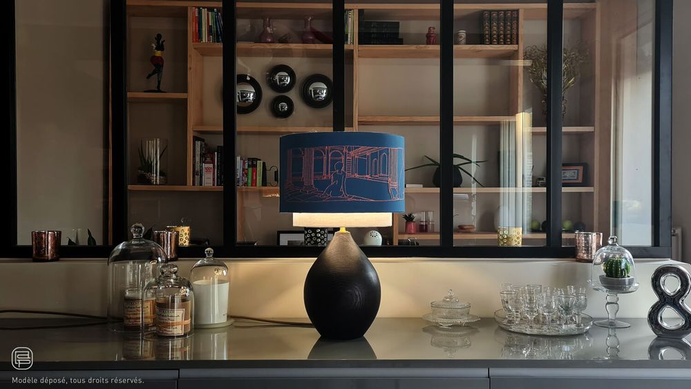Design objects - Noria lamp, embroidery lampshade - LOU DE PRAY