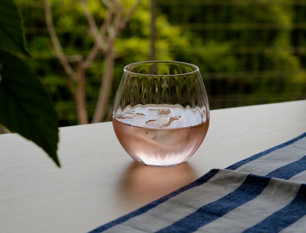 Glass - "SUNFARE" with unique stripe and diagonal pattern, from Japan - TOYO-SASAKI GLASS