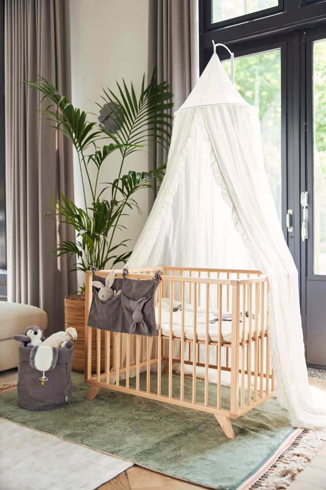 Children's bedrooms - mosquito net vintage 245cm ruffle ivory - JOLLEIN
