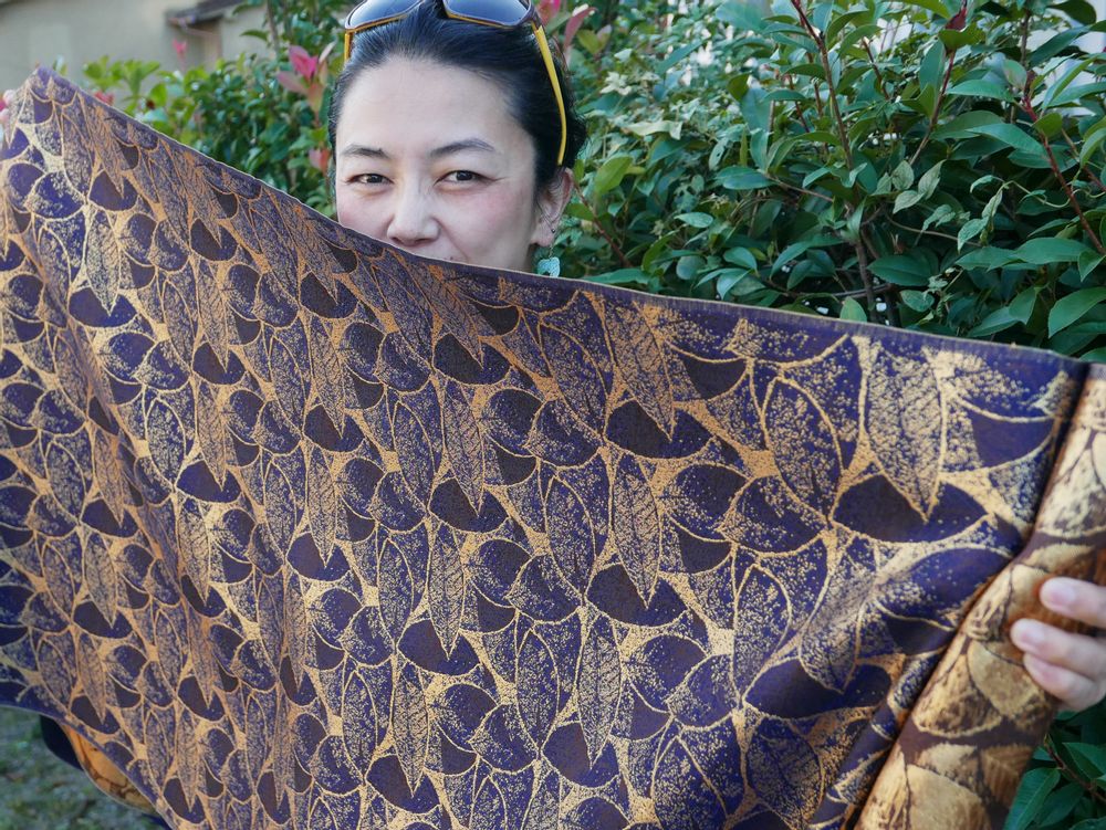 Decorative objects - Kyoto Nishijin Silk Brocade Leaf Vein Large Pattern - NISHIJIN OKAMOTO