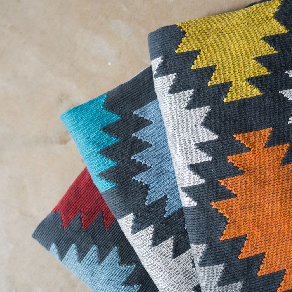 Rugs - Tree Design Handwoven Interlocking Tapestry Cotton Rug - OCK POP TOK