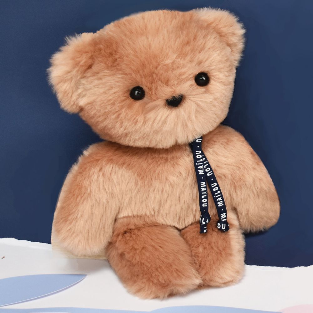 Toys - Teddy Bear - LE PETIT FRENCHIE - 20 cm - Brown - Made in France - DOUDOU ET COMPAGNIE L’OURS FRANÇAIS