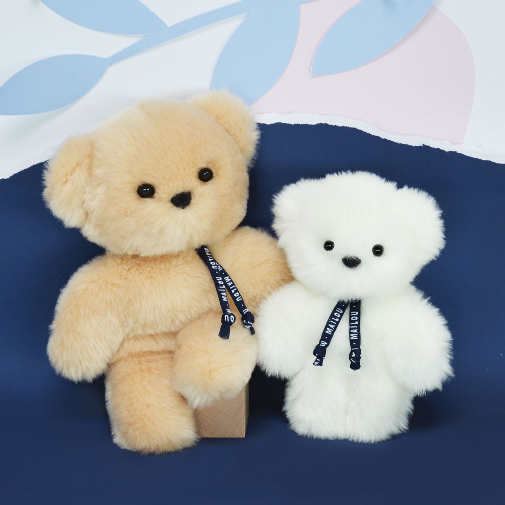 Toys - Teddy Bear - LE PETIT FRENCHIE - 20 cm - Brown - Made in France - DOUDOU ET COMPAGNIE L’OURS FRANÇAIS