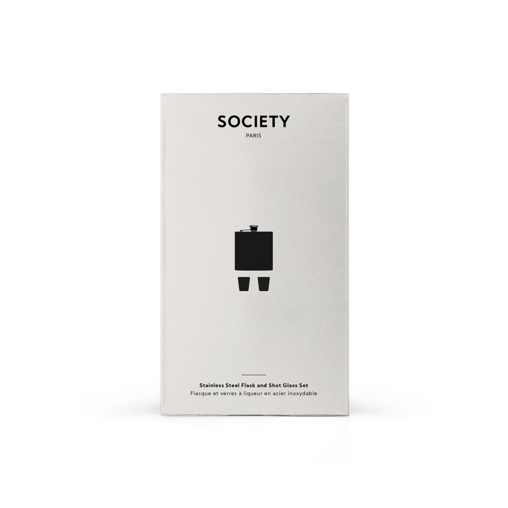 Gifts - Stainless Steel Flask and Shotglass Set - SOCIETY