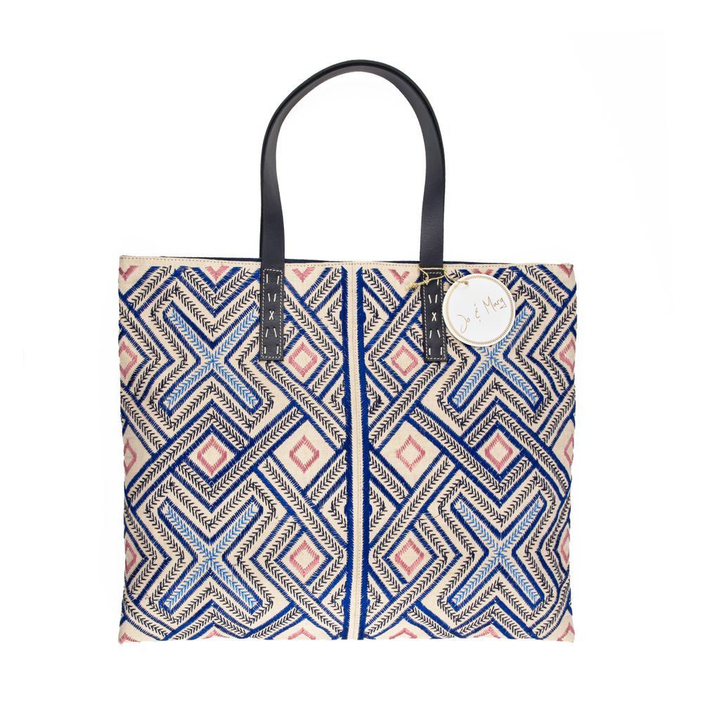 Bags and totes - Embroidered burlap tote - JO & MARG