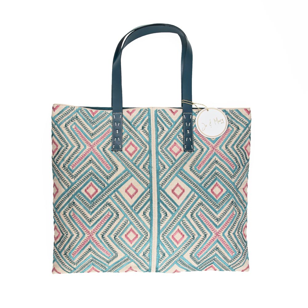 Bags and totes - Embroidered burlap tote - JO & MARG
