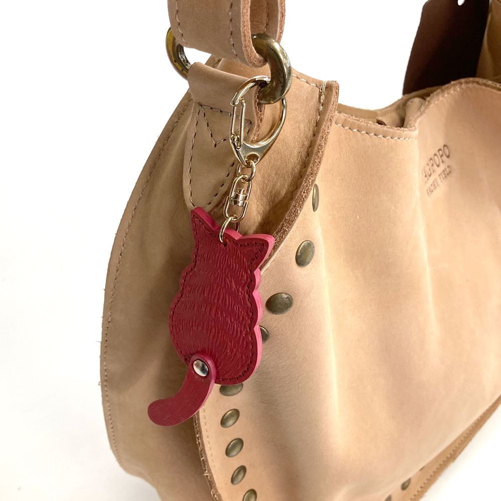 Leather goods - Pastel leather cat key - WACHIFIELD
