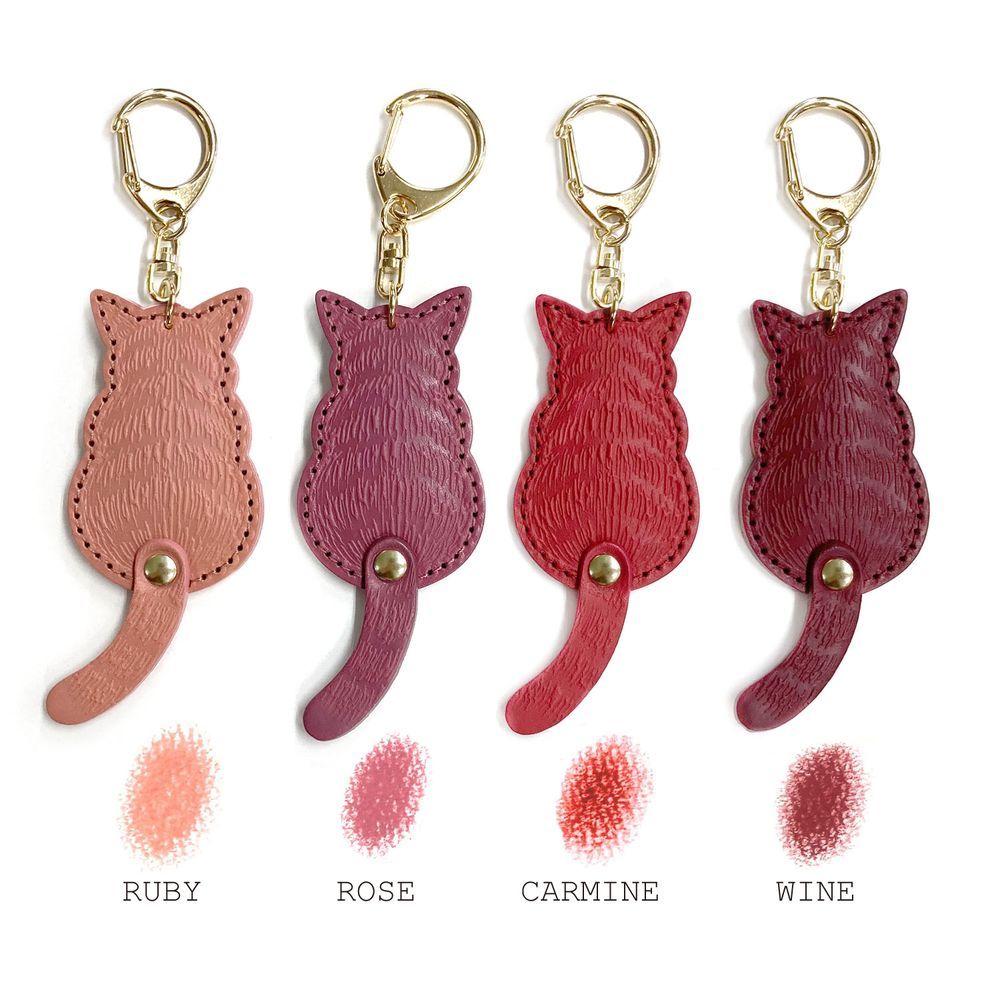 Leather goods - Pastel leather cat key - WACHIFIELD