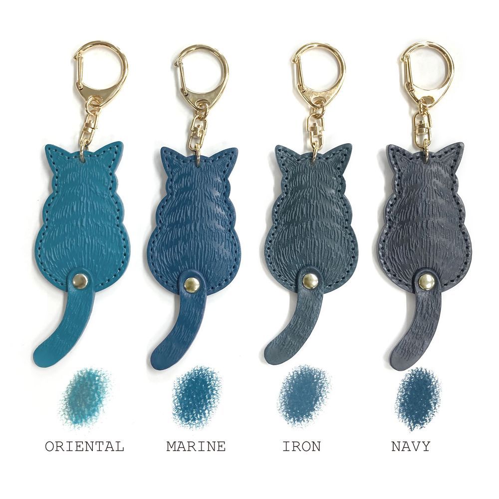 Leather goods - Pastel leather cat key - WACHIFIELD