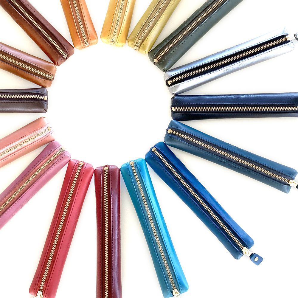 Leather goods - Pastel leather slim pen case - WACHIFIELD