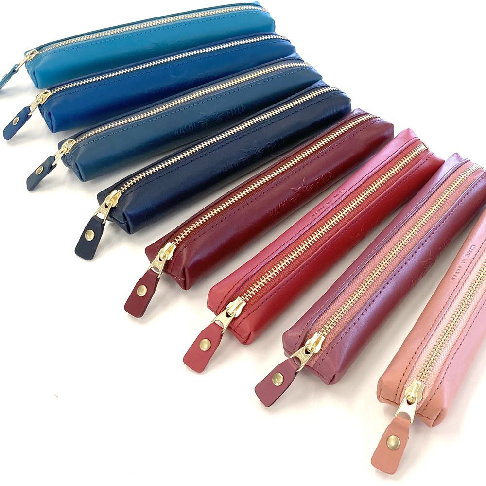 Leather goods - Pastel leather slim pen case - WACHIFIELD