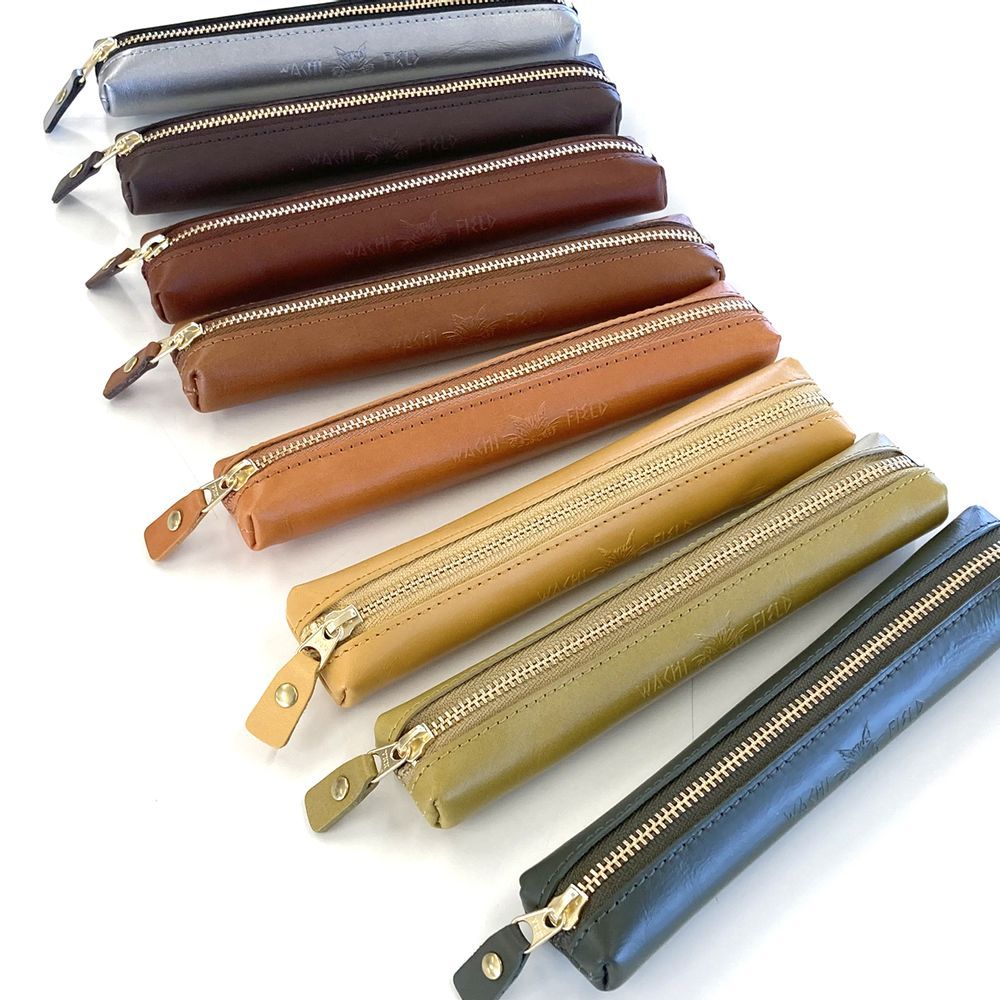 Leather goods - Pastel leather slim pen case - WACHIFIELD