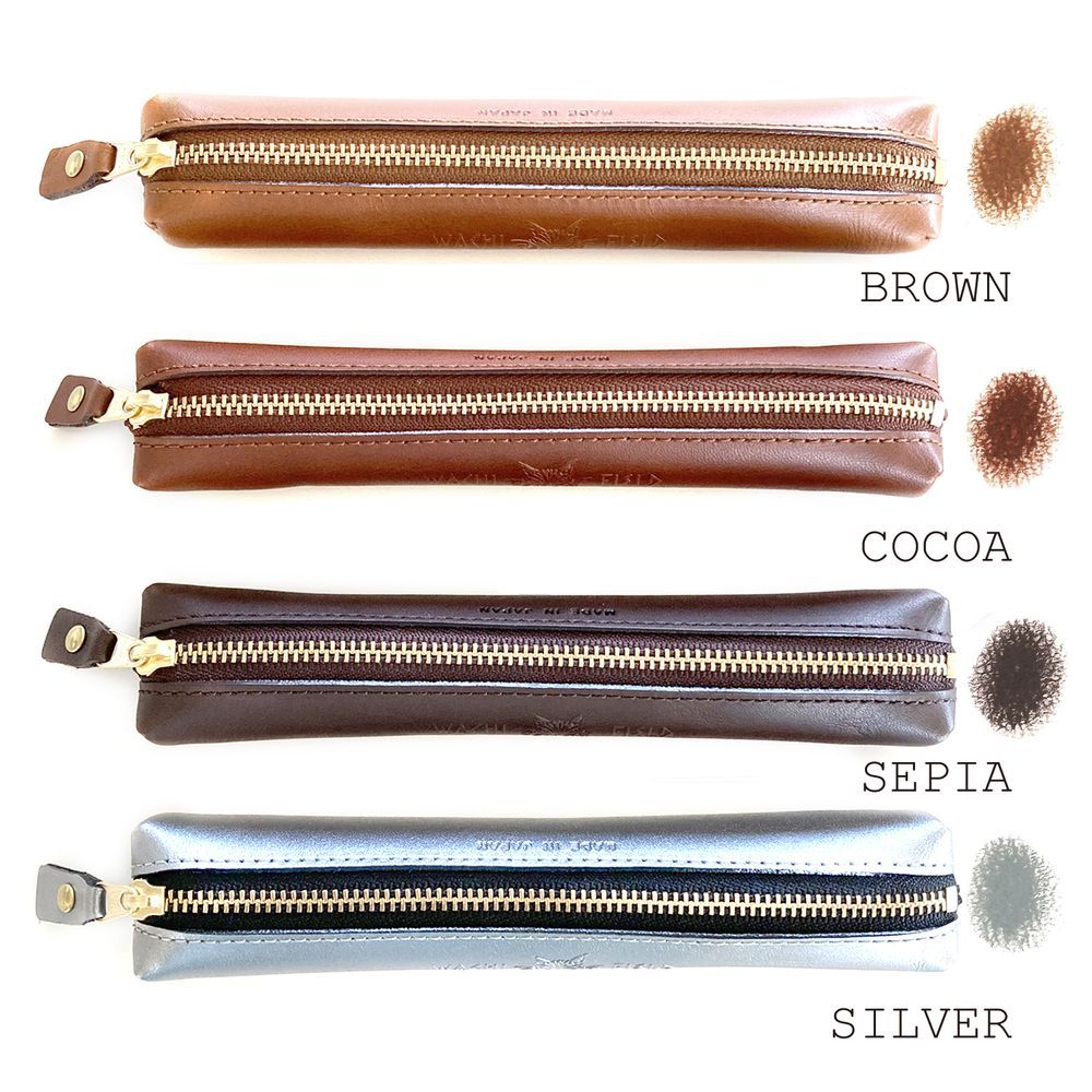 Leather goods - Pastel leather slim pen case - WACHIFIELD