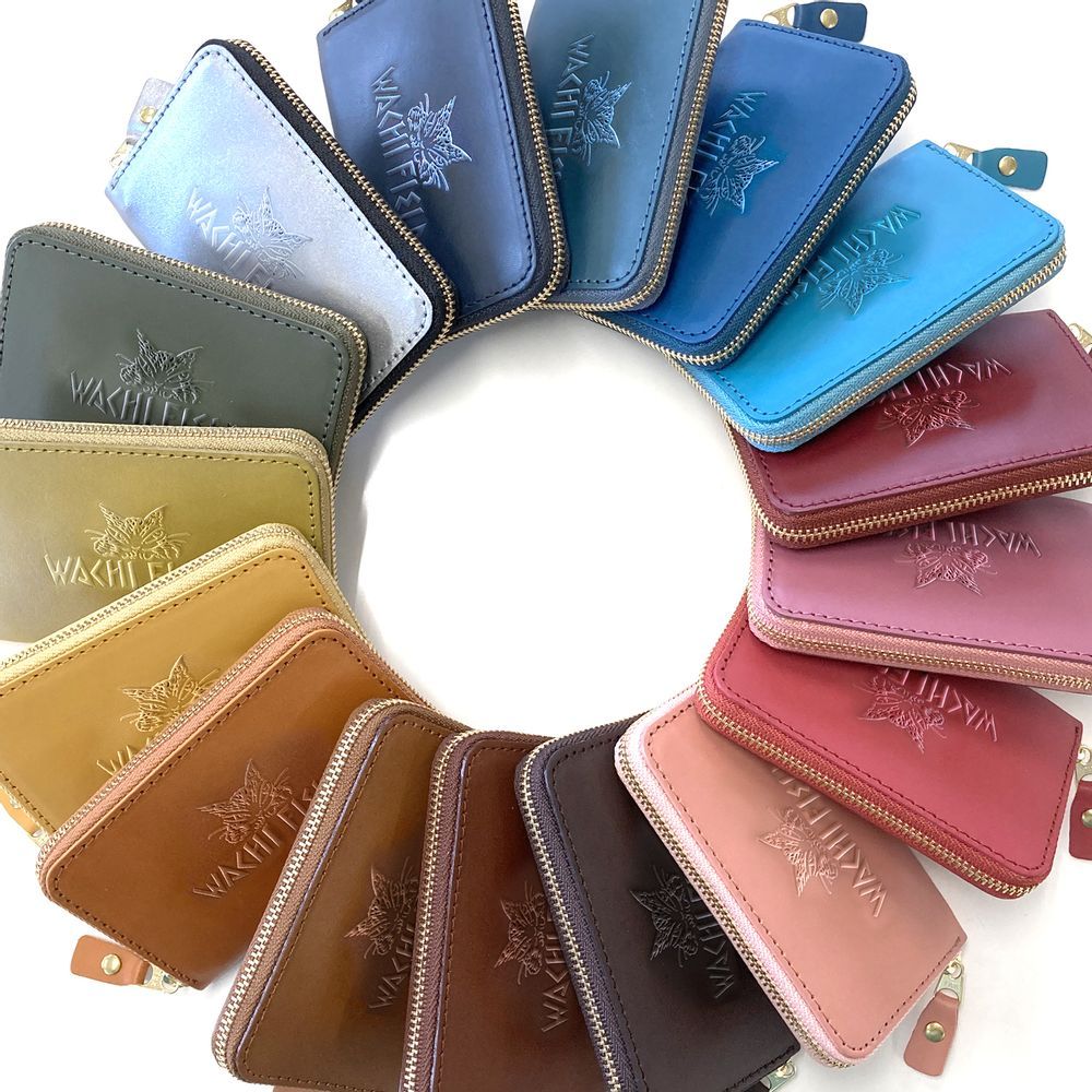 Leather goods - Pastel leather card purse - WACHIFIELD
