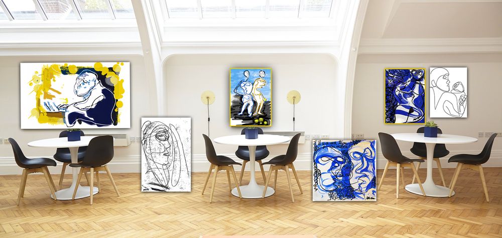 Fabric cushions - “There's a Hole” Line Art Limited Edition - L'ATELIER D'ANGES HEUREUX