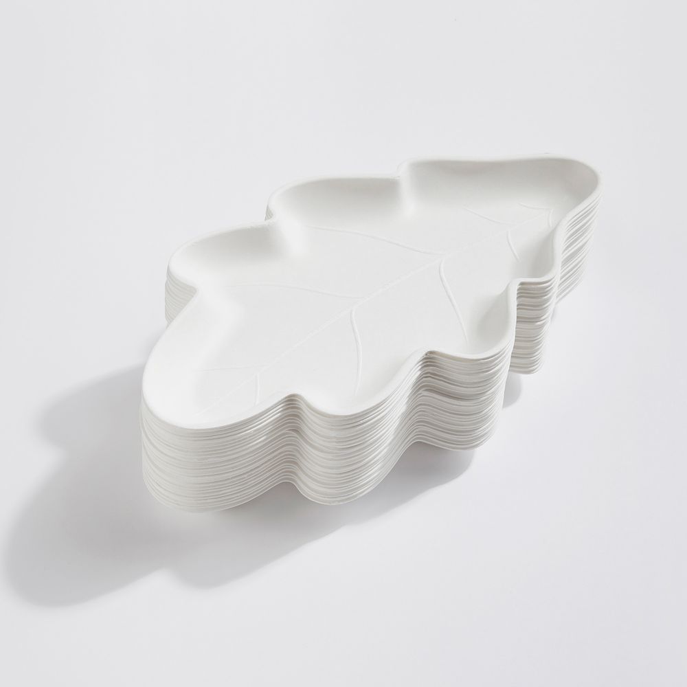 Plats et saladiers - Assiette en carton biodégradable - Oak Leaf - KHJ STUDIO