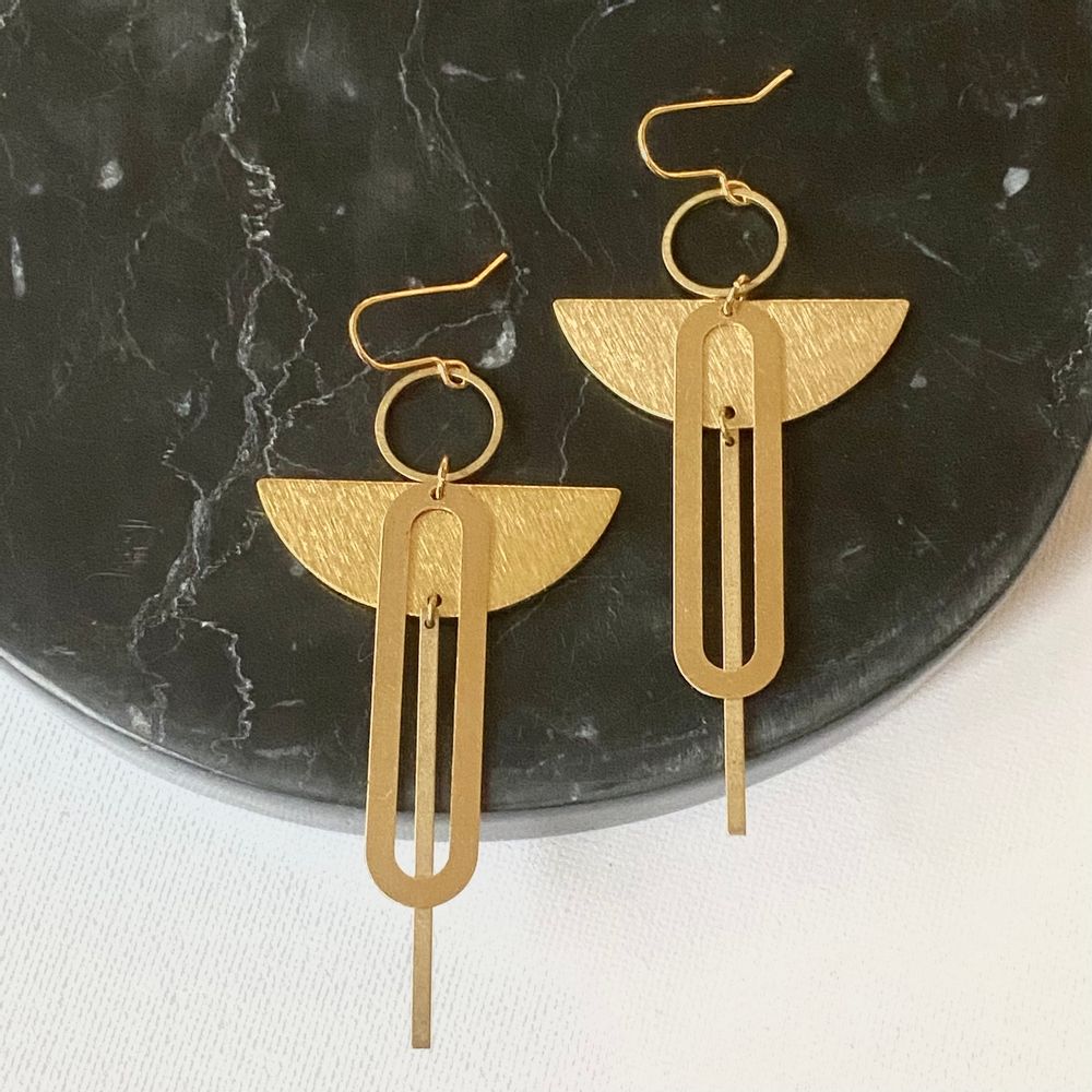 Jewelry - Geometric brass earrings. - NAO JEWELS