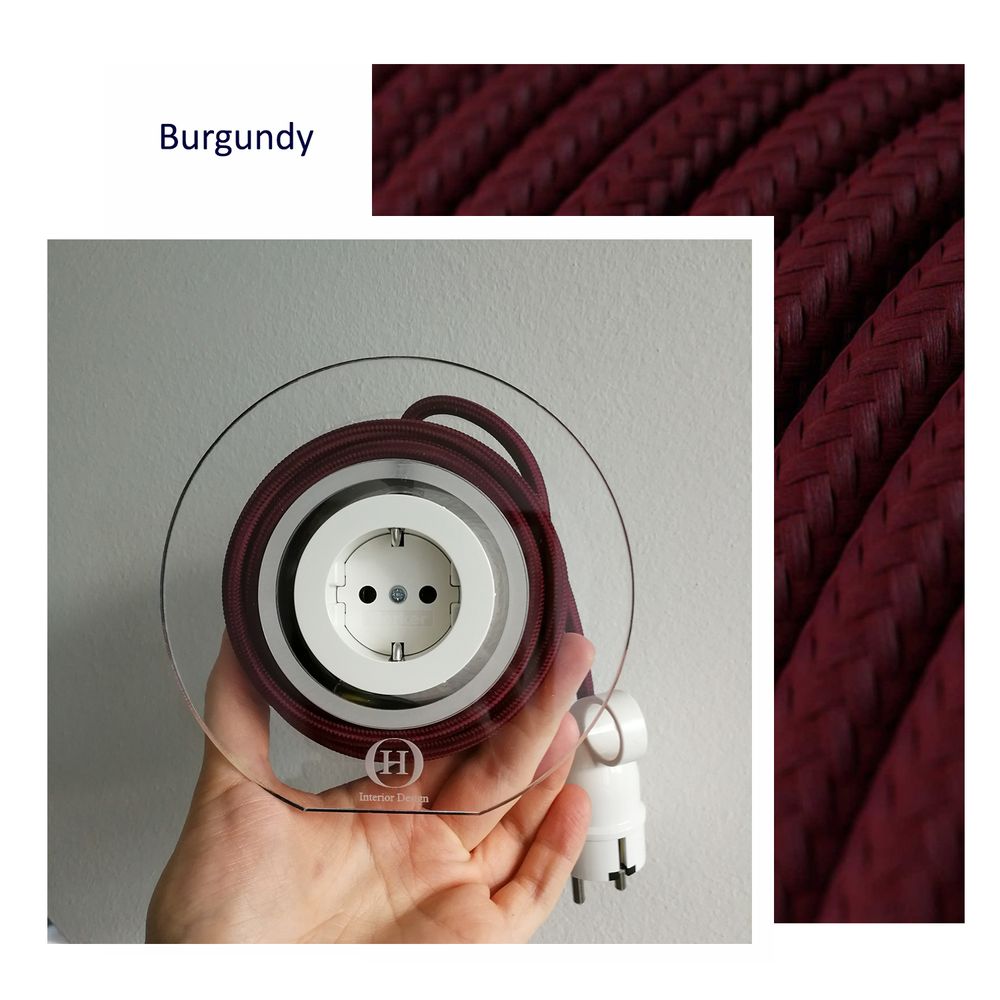 Unique pieces - Extension Cord for 2 Plugs - Bordeaux - OH INTERIOR DESIGN