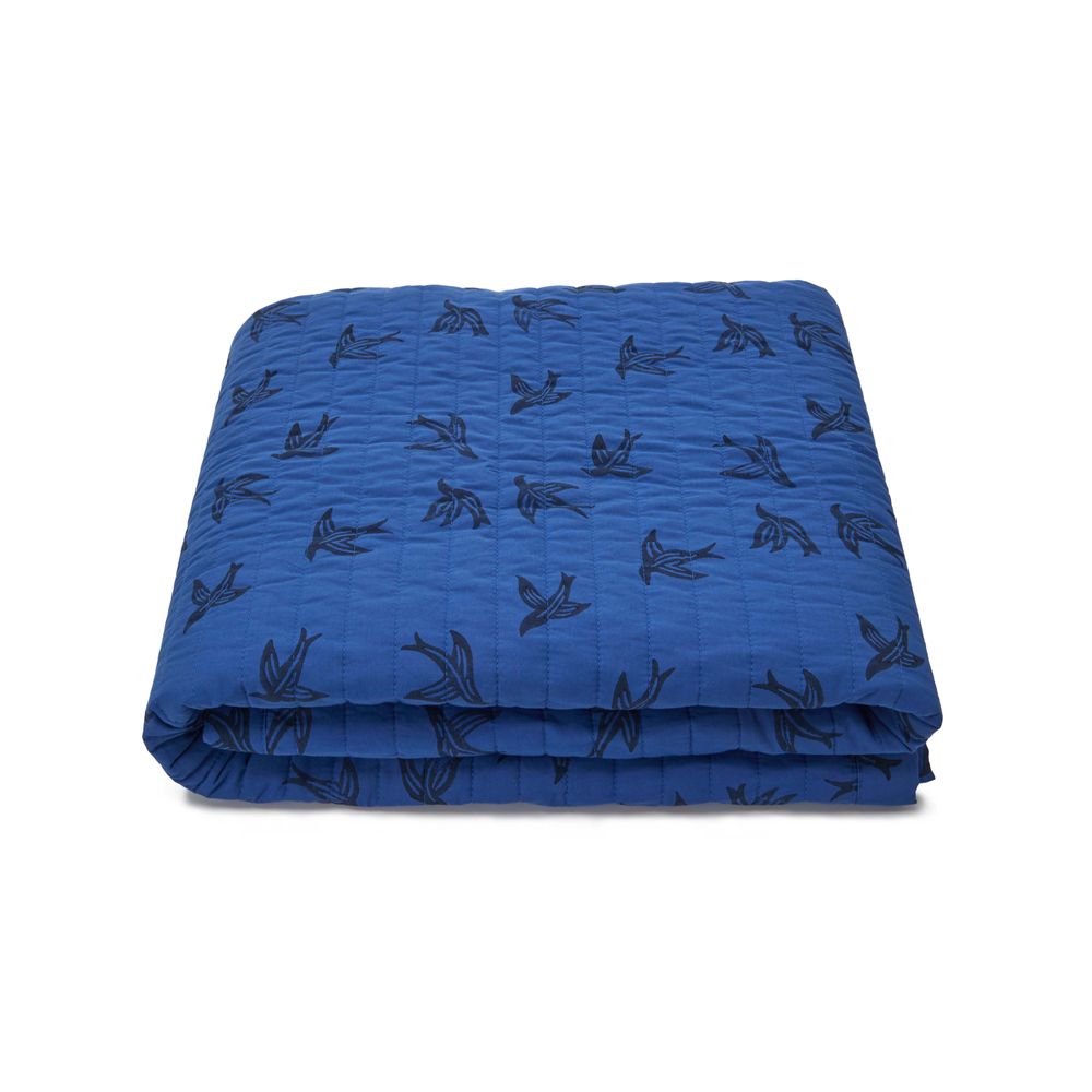 Plaids - Plaid matelassé en coton bio - Blue bird - HOLI AND LOVE