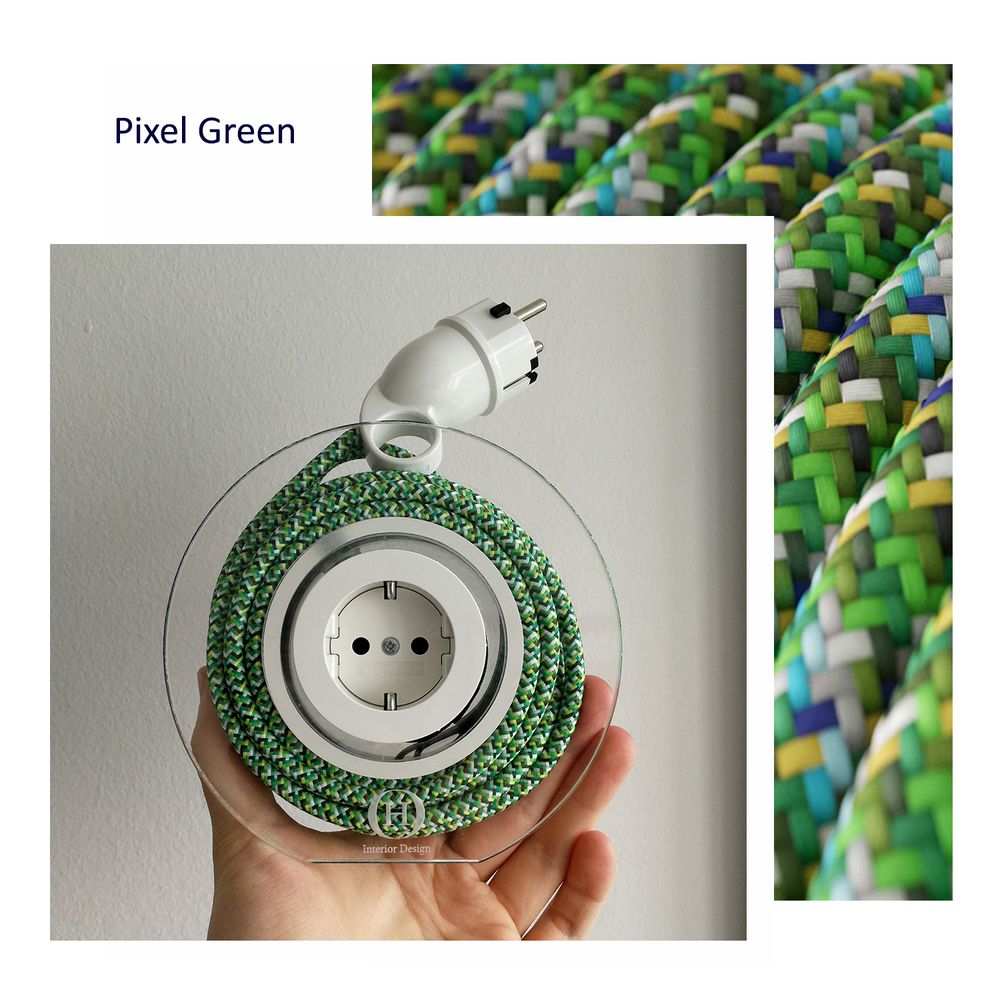 Objets design - Rallonge pour 2 fiches - Vert Pixel - OH INTERIOR DESIGN