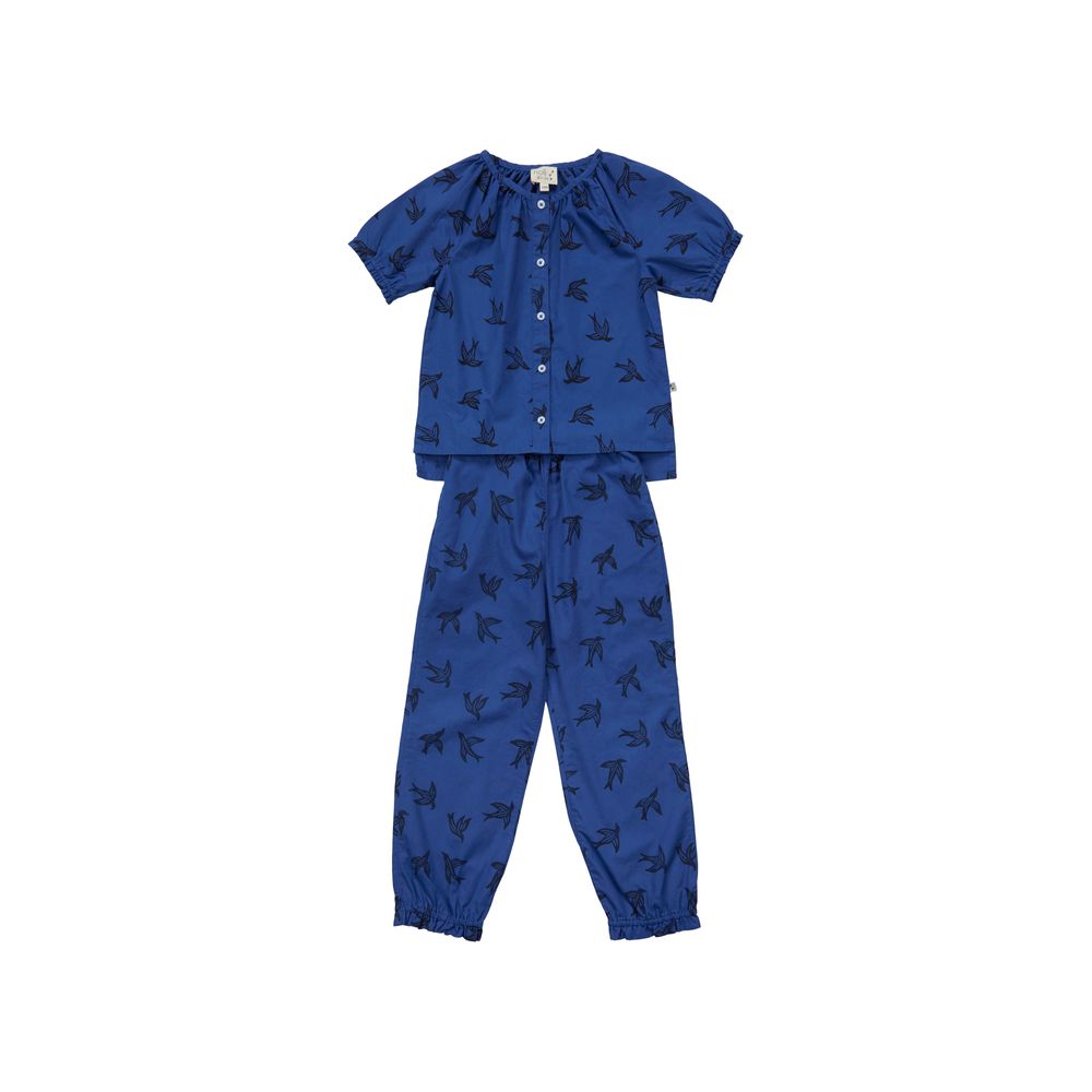 Homewear - Kids pyjamas in organic cotton - Blue bird - HOLI AND LOVE