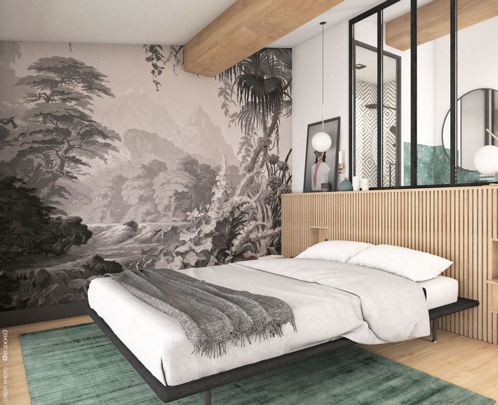 Autres décorations murales - Papier peint panoramique L'EDEN Monochrome - LE GRAND SIÈCLE