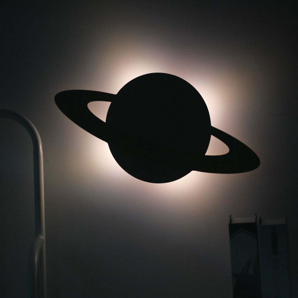 Other wall decoration - Wooden Silhouette Wall Light – Saturn - SOMESHINE