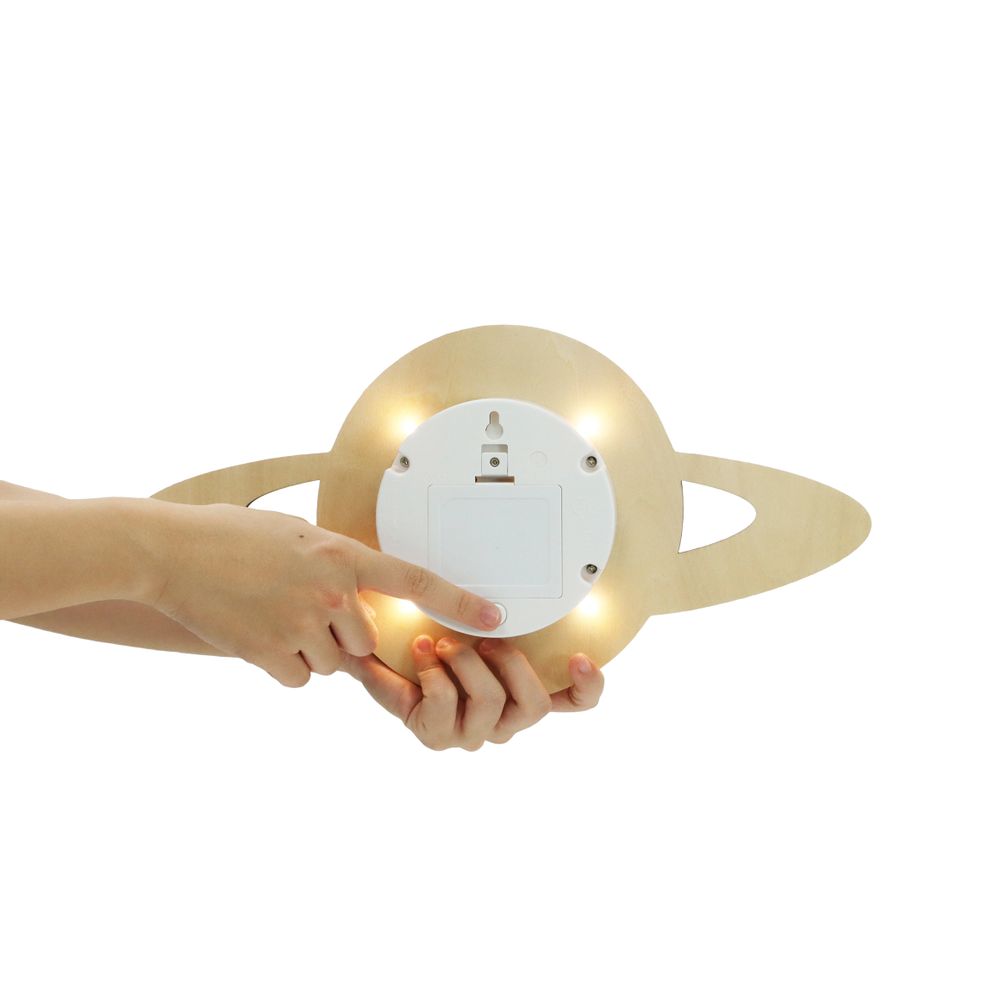 Other wall decoration - Wooden Silhouette Wall Light – Saturn - SOMESHINE