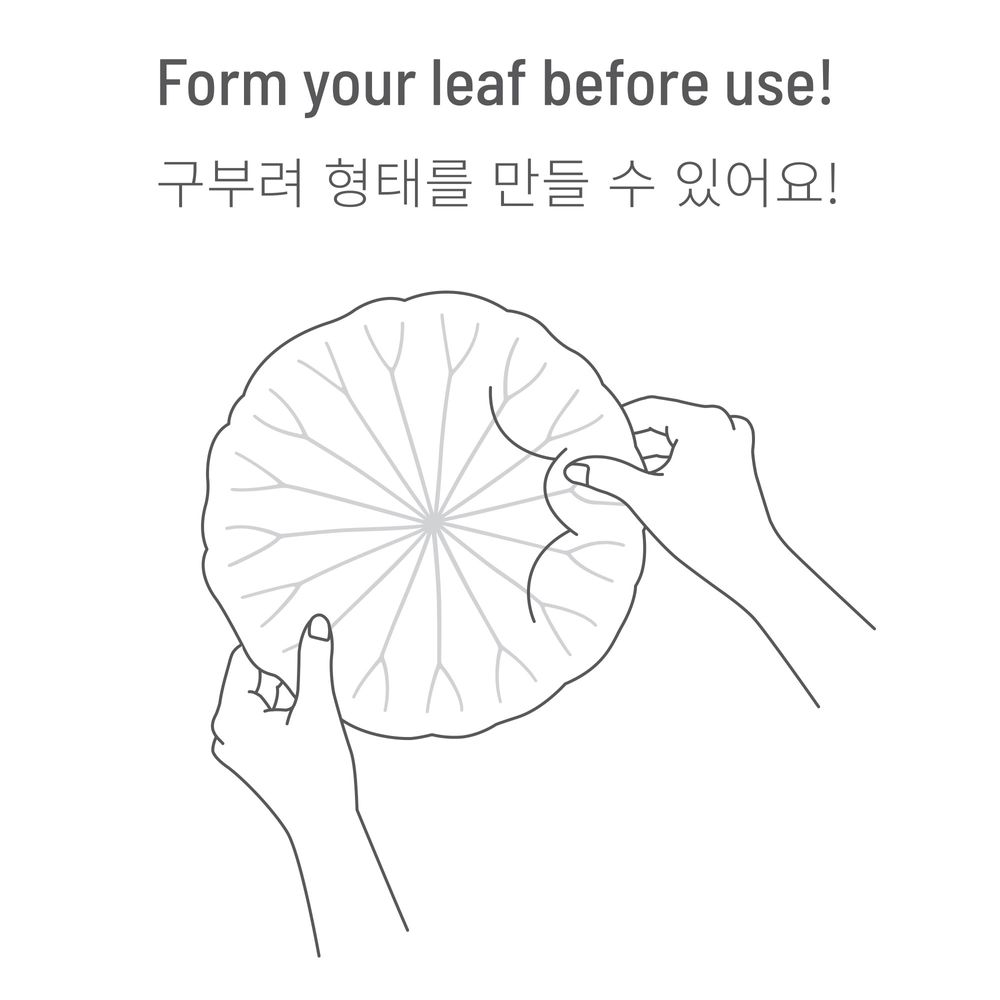 Platter and bowls - Flexible Hanji Paper Tray - Lotus Leaf M - KHJ STUDIO