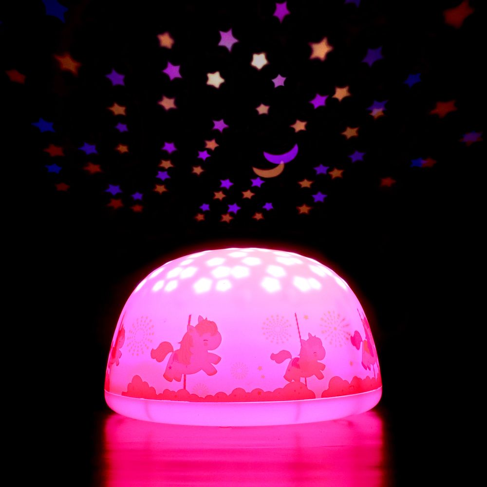 Cadeaux - Projecteur d'étoiles musicales - Carrousel rose - SOMESHINE