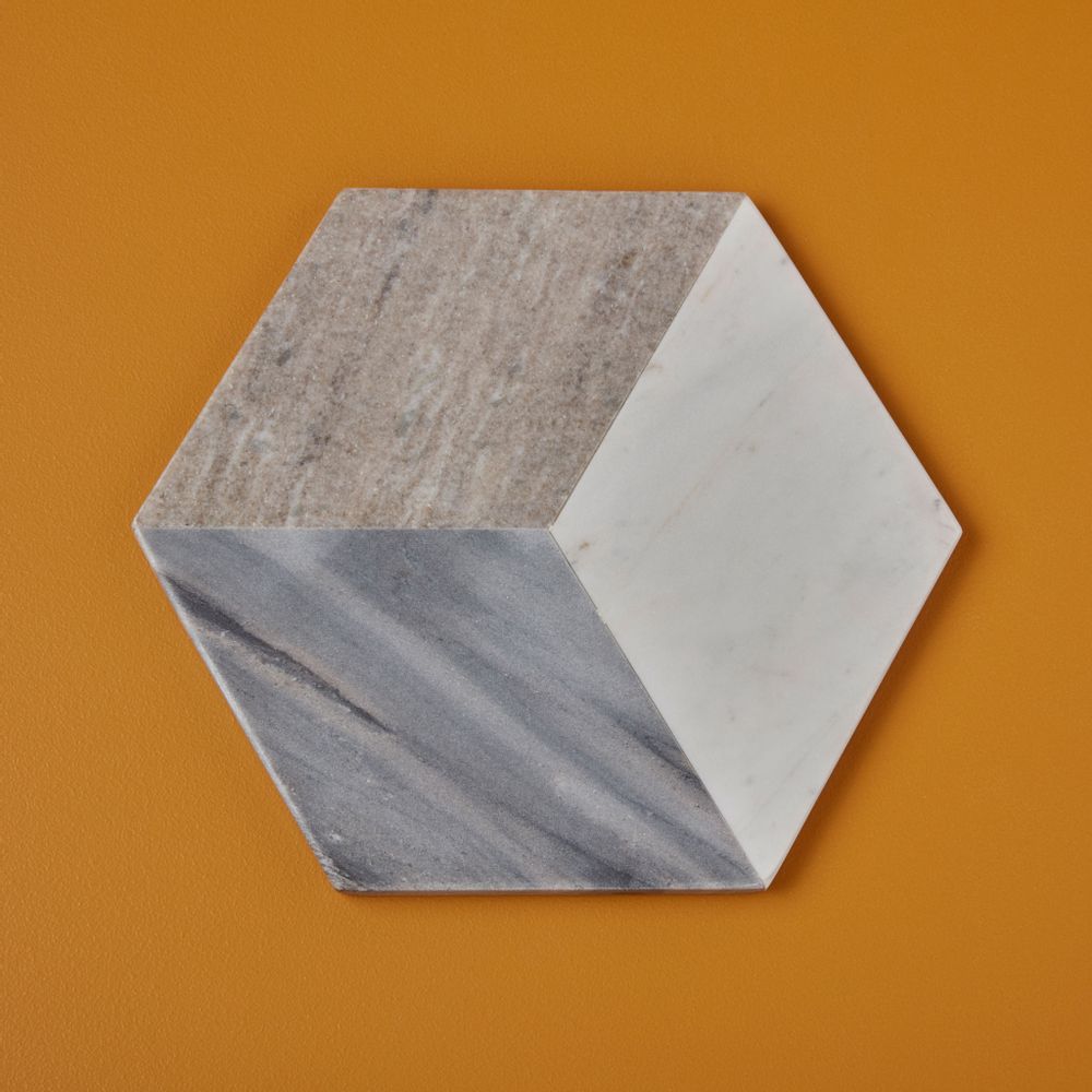 Platter and bowls - Geometric Marble boards - BE HOME