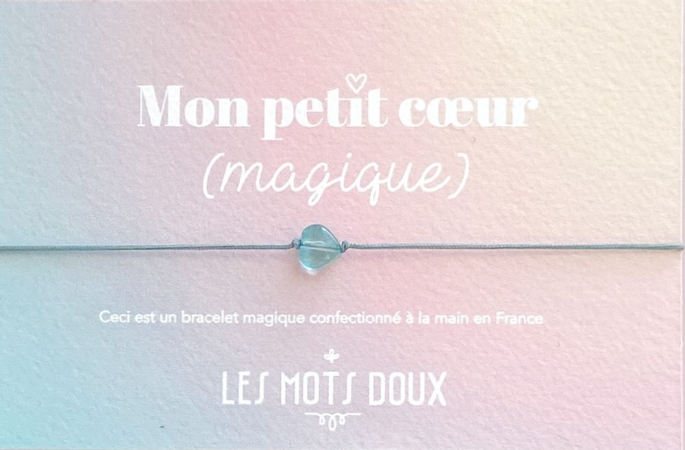 Bijoux - Mon Petit Coeur Magique : Vert d'eau - LES MOTS DOUX