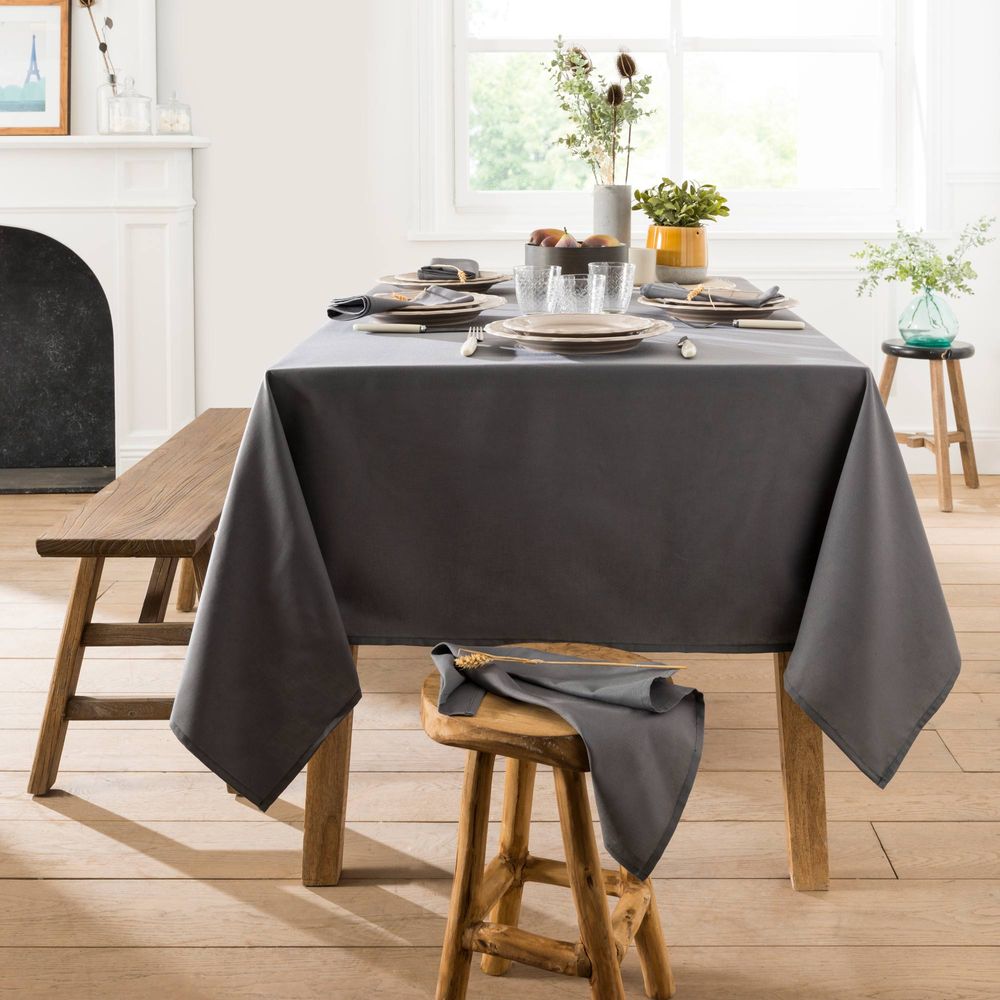 Linge de table textile - Cambrai Anthracite / Nappe et serviette - COUCKE
