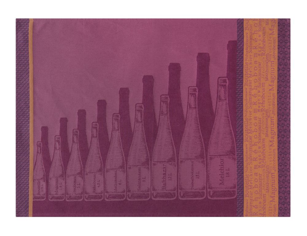 Torchons textile - Gabarits Bouteilles de Vins / Torchon jacquard - COUCKE