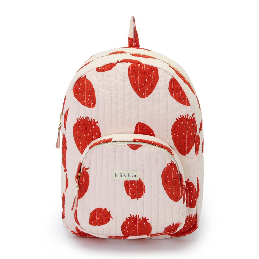 Sacs et cabas - Sac à dos kids en coton bio - Pink strawberry - HOLI AND LOVE